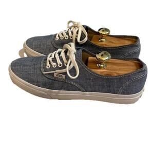 Vans Unisex Chambray Denim  Blue Lace Up Lowpro Sneakers Size 8.5 Men/10 Women